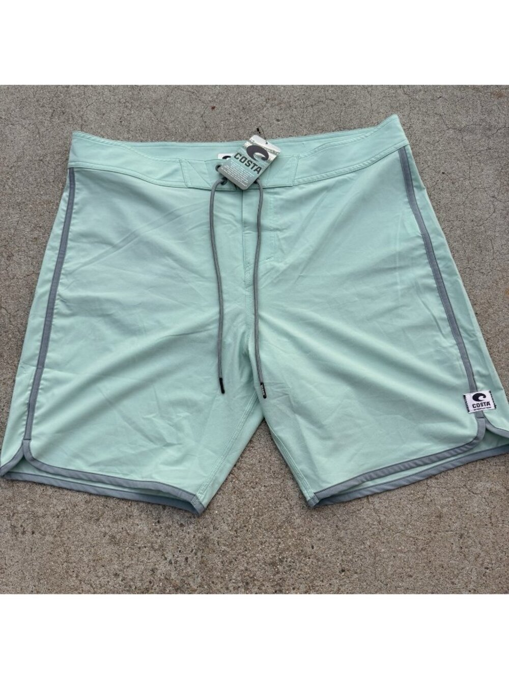Trinity Coast Men's 9" Inseam Elastic Waist Board Shorts LB3 Blue  Palm 38